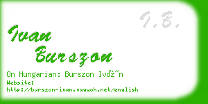 ivan burszon business card